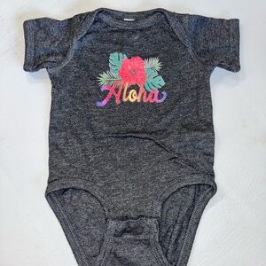 Rabbit Skins Charcoal Gray Aloha Bodysuit